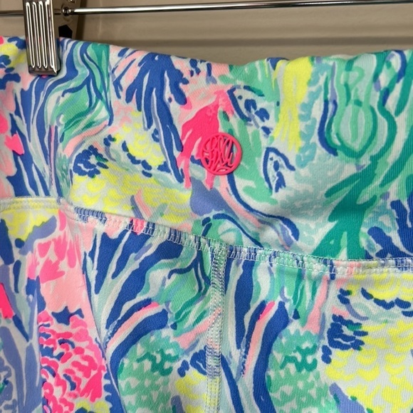LILLY PULITZER The Weekender Crop Mermaid Cove Legging Blue Pink Green Sz S - Picture 8 of 15